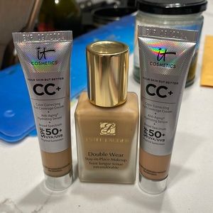Estée Lauder doublewear and It Cosmetics cc cream bundle